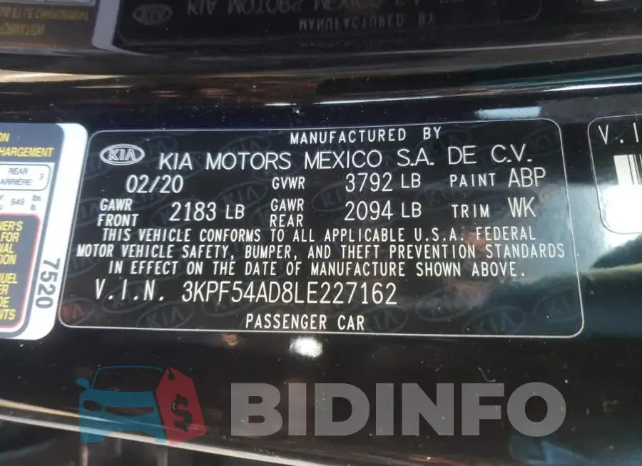 3KPF54AD8LE227162 Photo# 12