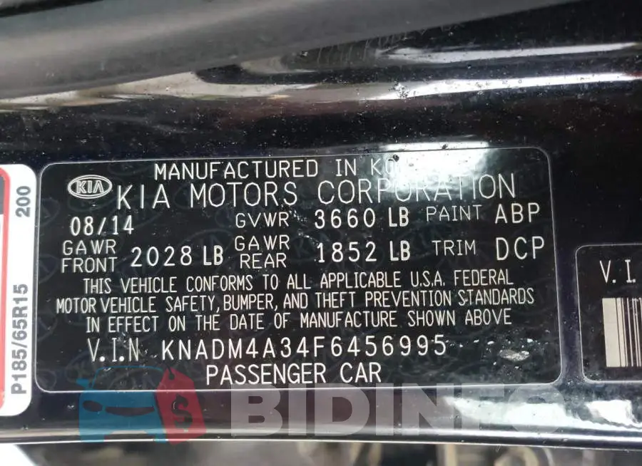 KNADM4A34F6456995 Photo# 12