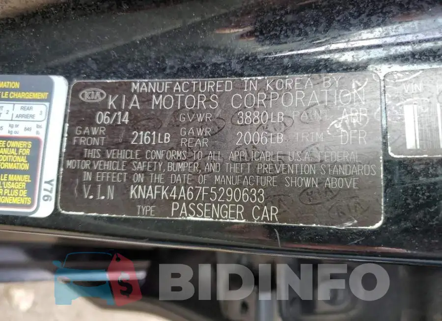 KNAFK4A67F5290633 Photo# 12