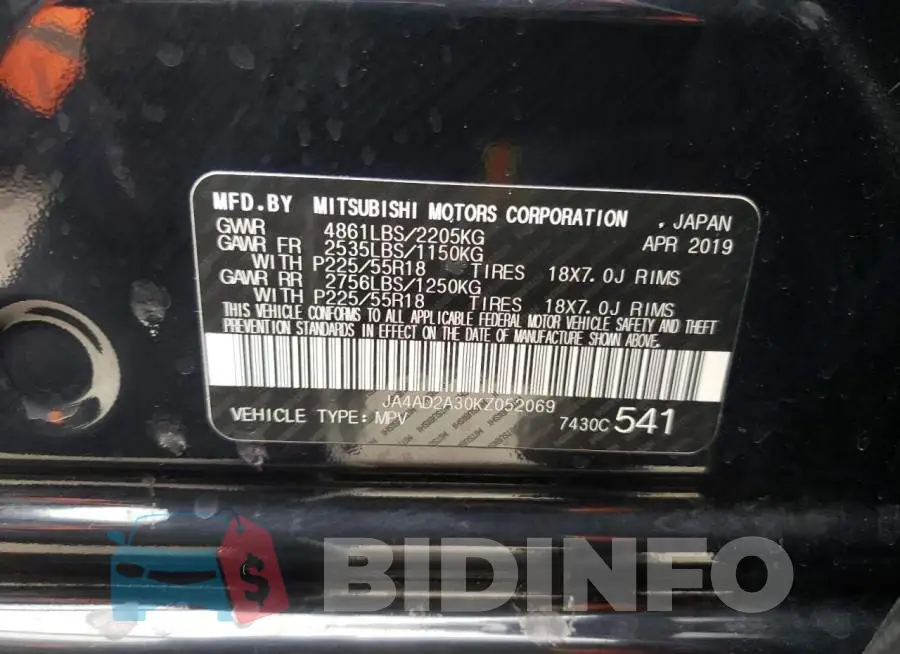 JA4AD2A30KZ052069 Photo# 13