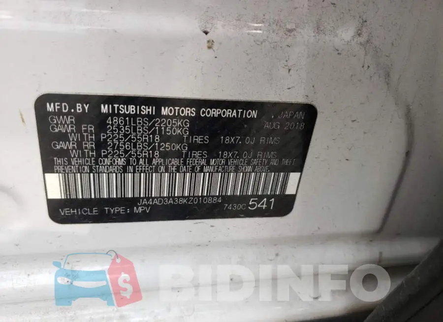 JA4AD3A38KZ010884 Photo# 10