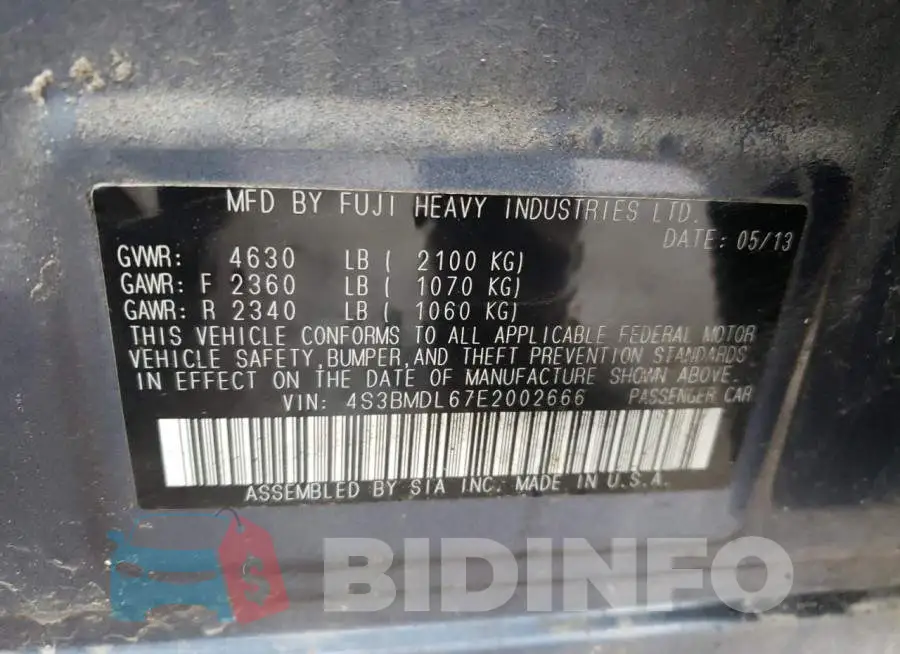 4S3BMDL67E2002666 Photo# 12