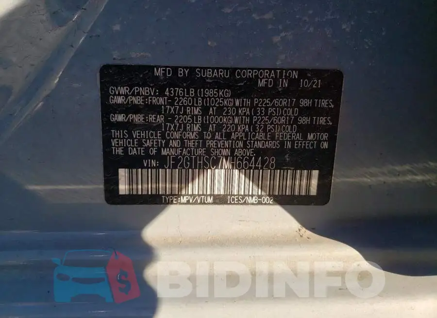 JF2GTHSC7MH664428 Photo# 13