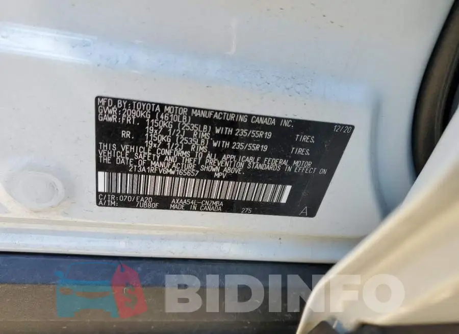 2T3A1RFV6MW165657 Photo# 13