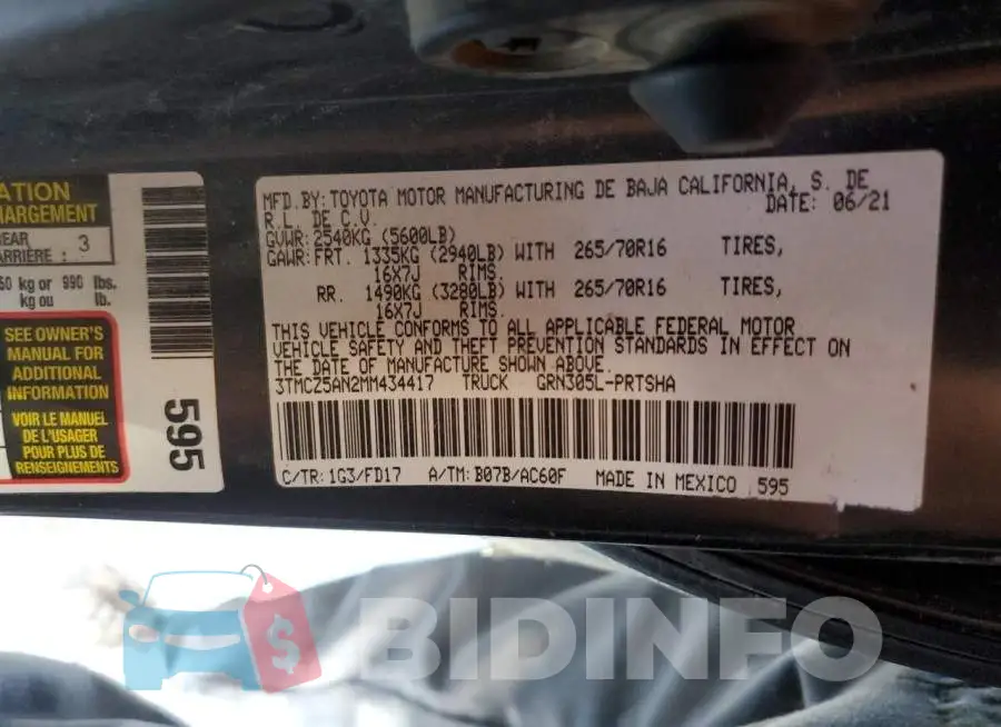 3TMCZ5AN2MM434417 Photo# 13