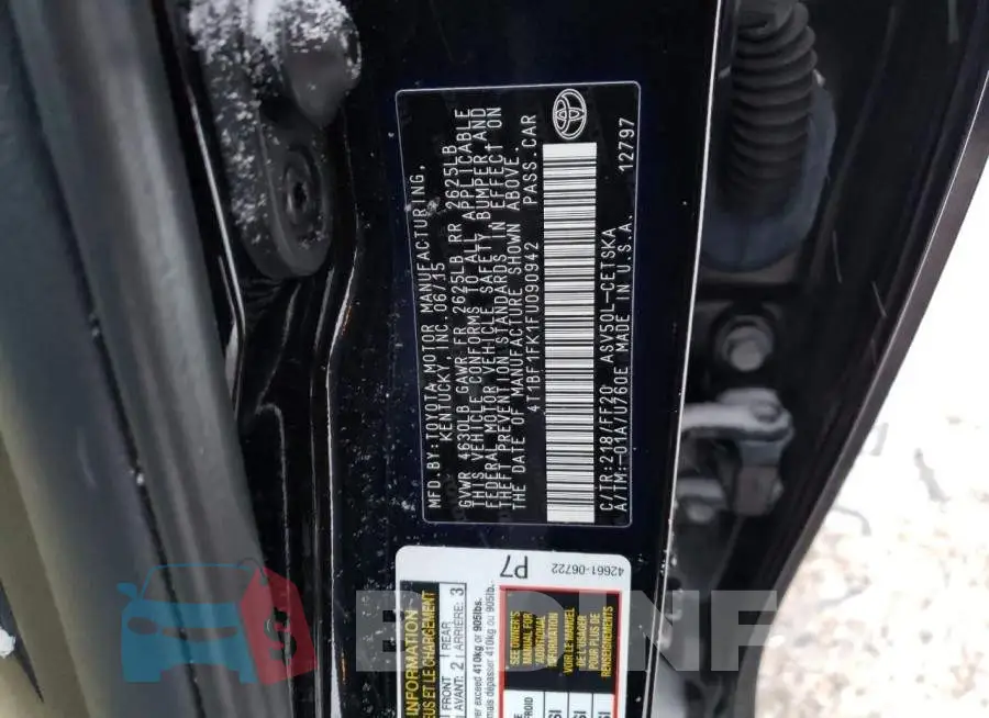 4T1BF1FK1FU090942 Photo# 12