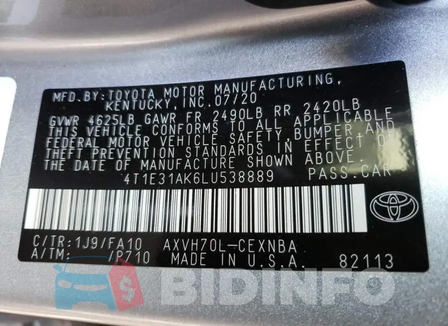 4T1E31AK6LU538889 Photo# 10