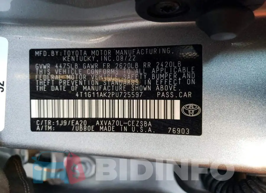 4T1G11AK2PU725597 Photo# 12