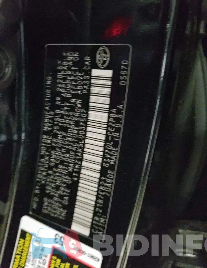 4T1NZ1AK5LU037507 Photo# 12