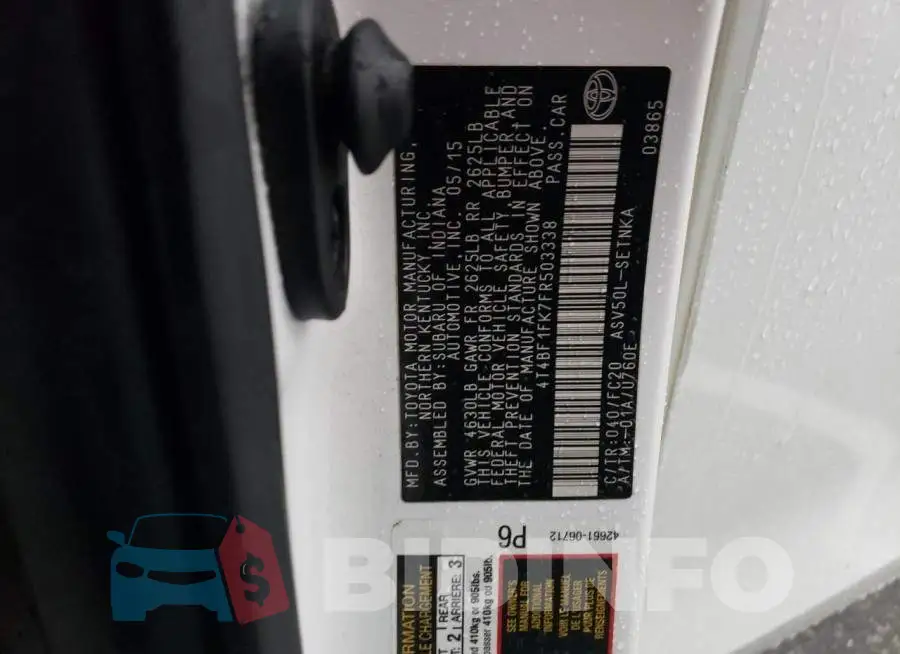 4T4BF1FK7FR503338 Photo# 12
