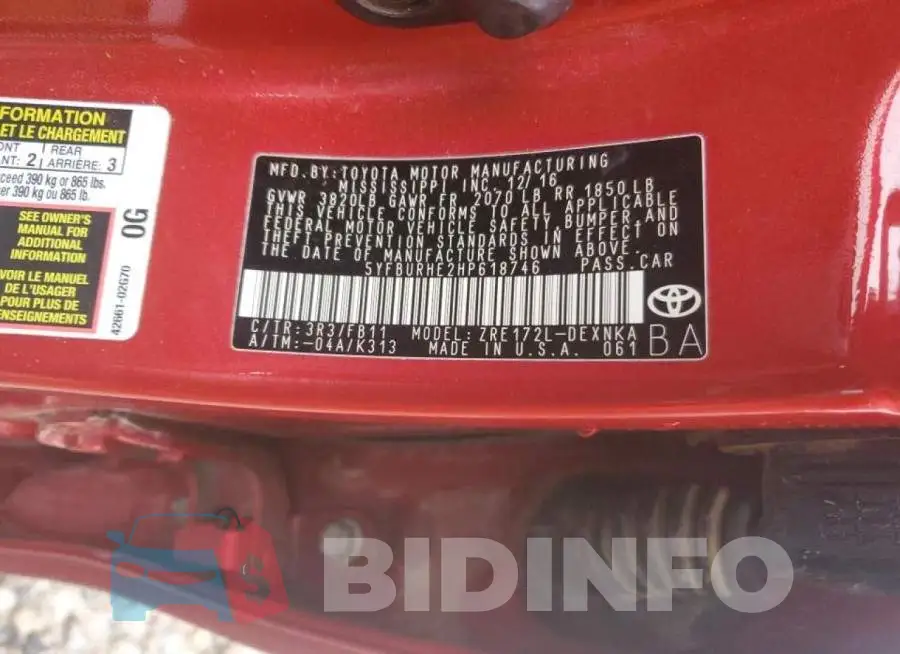 5YFBURHE2HP618746 Photo# 13