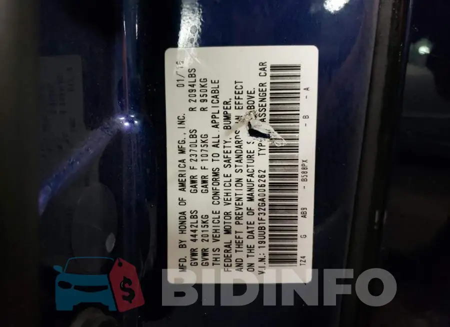 19UUB1F32GA006262 Photo# 12