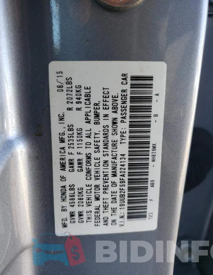 19UUB2F59FA024134 Photo# 13