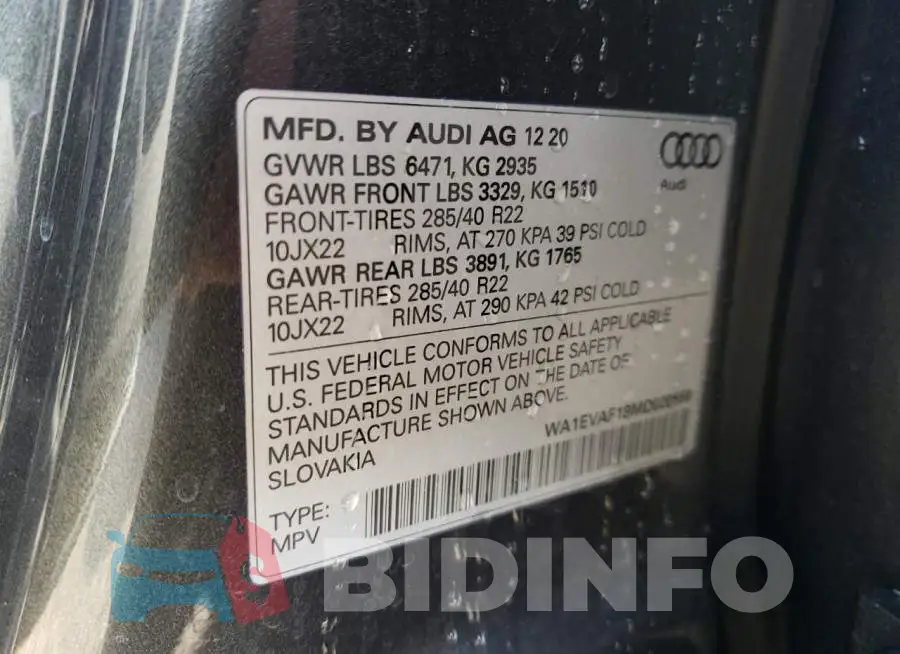 WA1EVAF19MD020558 Photo# 13
