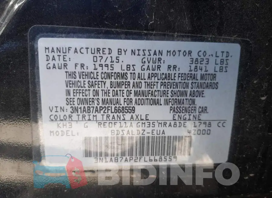 3N1AB7AP2FL668559 Photo# 13