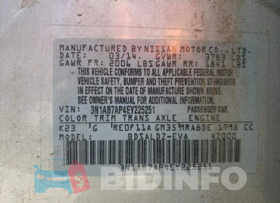 3N1AB7AP4EY225251 Photo# 10