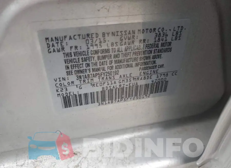 3N1AB7AP5FY250192 Photo# 13