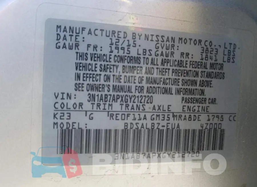 3N1AB7APXGY212720 Photo# 13