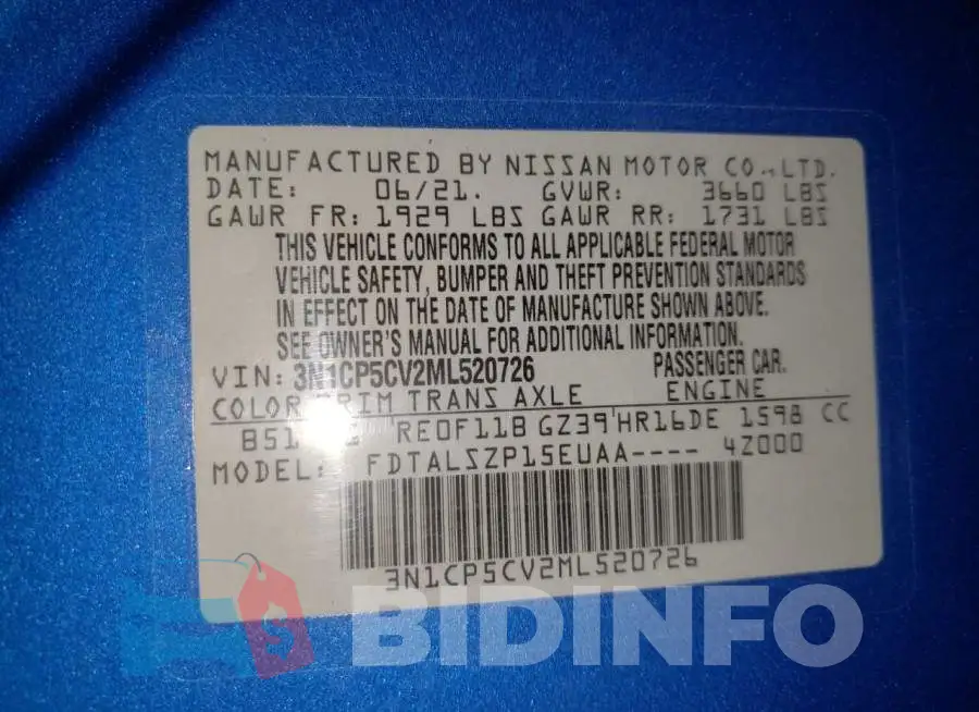 3N1CP5CV2ML520726 Photo# 13