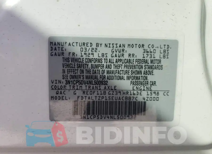 3N1CP5DV4NL500932 Photo# 13