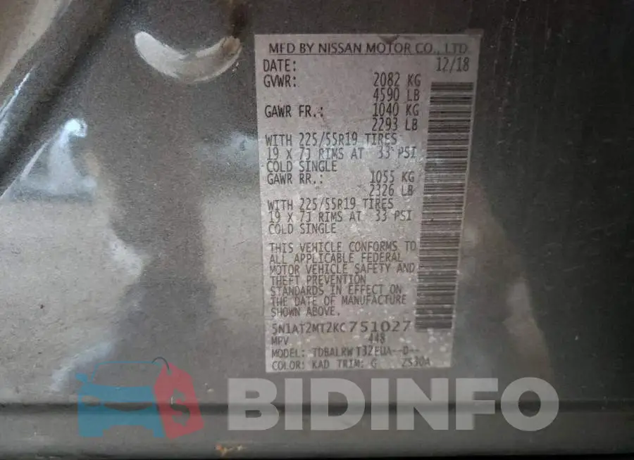 5N1AT2MT2KC751027 Photo# 14