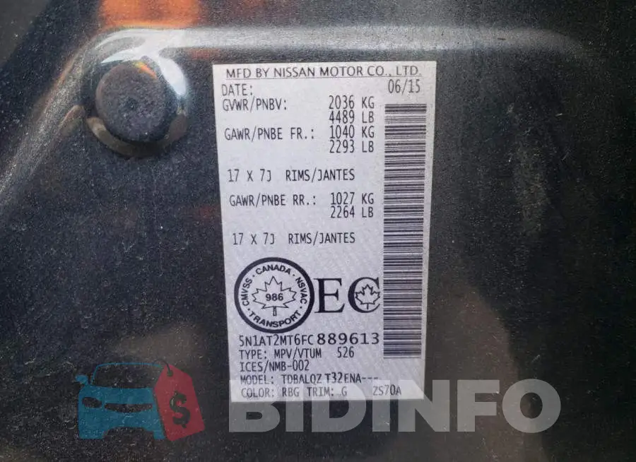 5N1AT2MT6FC889613 Photo# 14