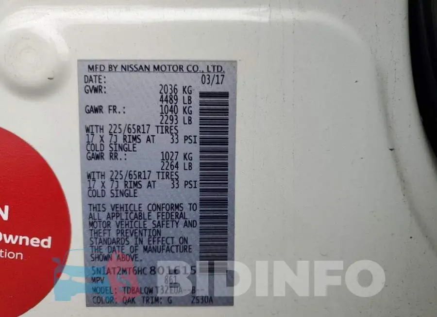 5N1AT2MT6HC801615 Photo# 13