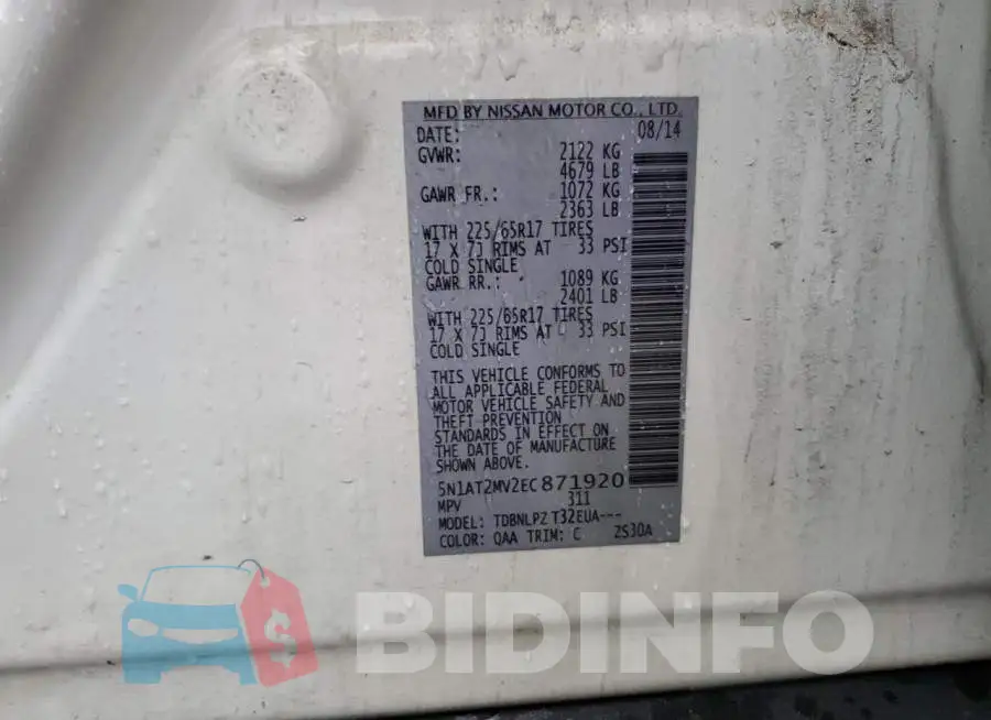 5N1AT2MV2EC871920 Photo# 13
