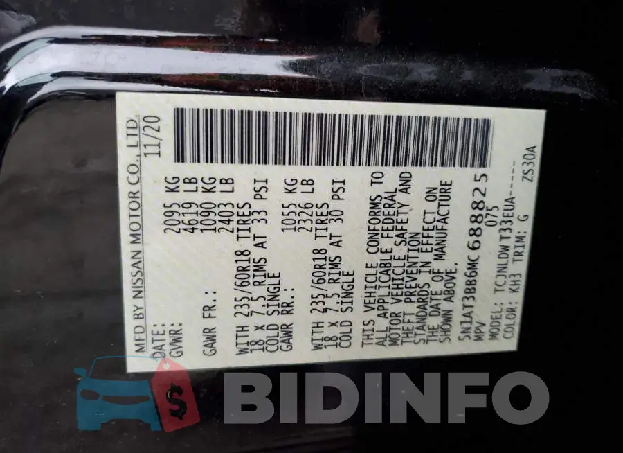 5N1AT3BB6MC688825 Photo# 13