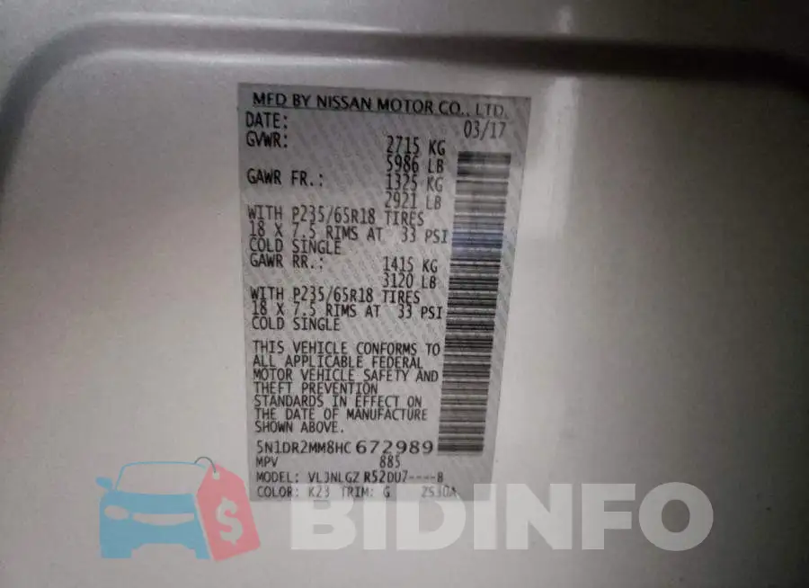 5N1DR2MM8HC672989 Photo# 13