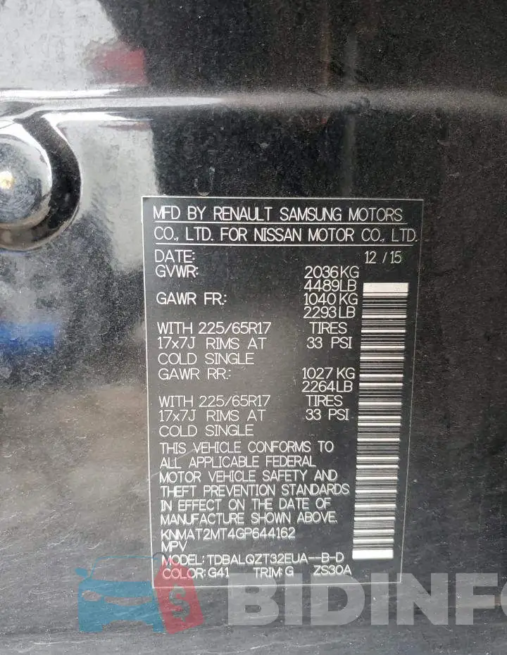 KNMAT2MT4GP644162 Photo# 13