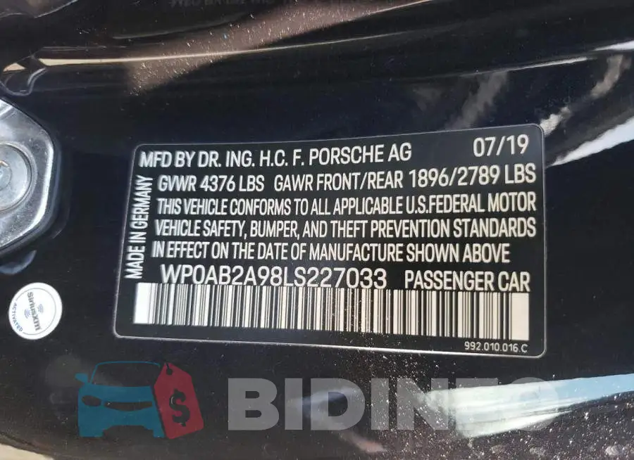 WP0AB2A98LS227033 Photo# 12