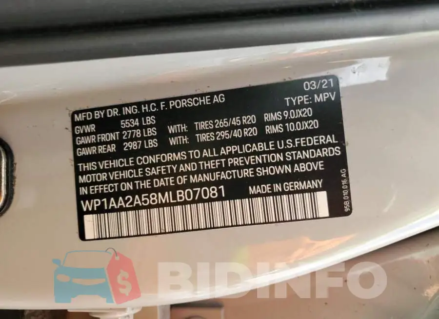 WP1AA2A58MLB07081 Photo# 10