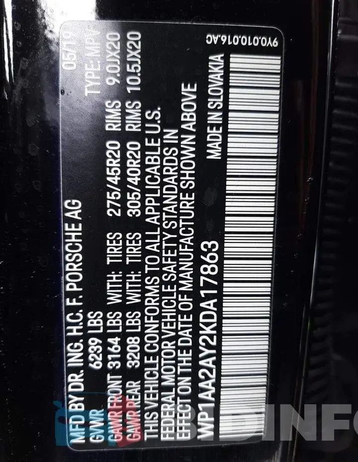 WP1AA2AY2KDA17863 Photo# 13