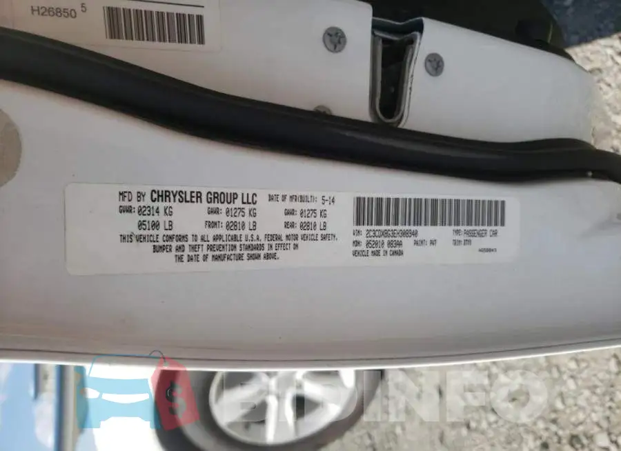2C3CDXBG3EH308940 Photo# 10