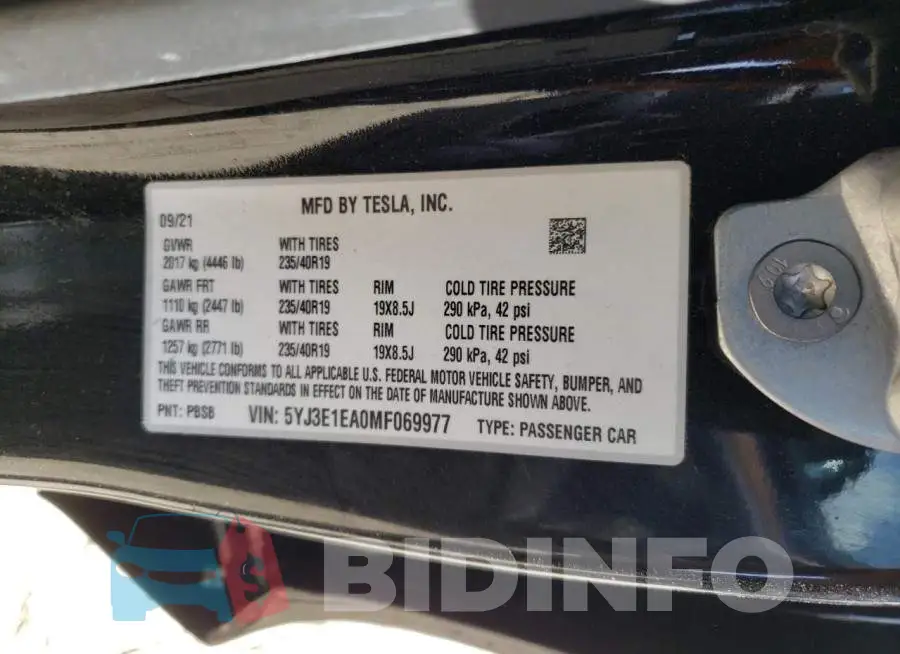 5YJ3E1EA0MF069977 Photo# 12