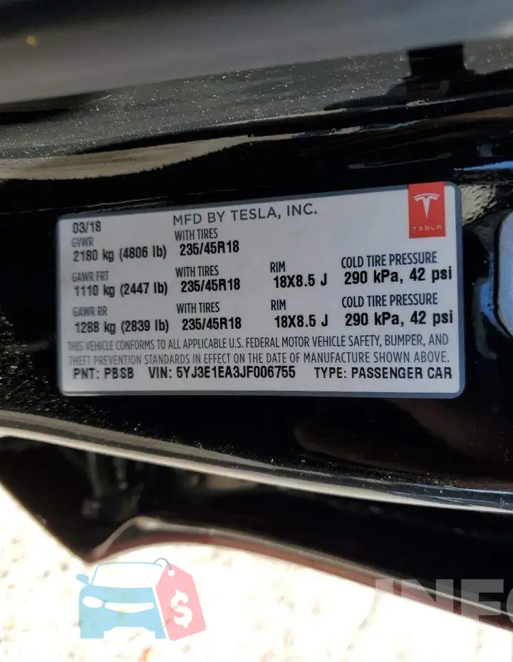 5YJ3E1EA3JF006755 Photo# 12