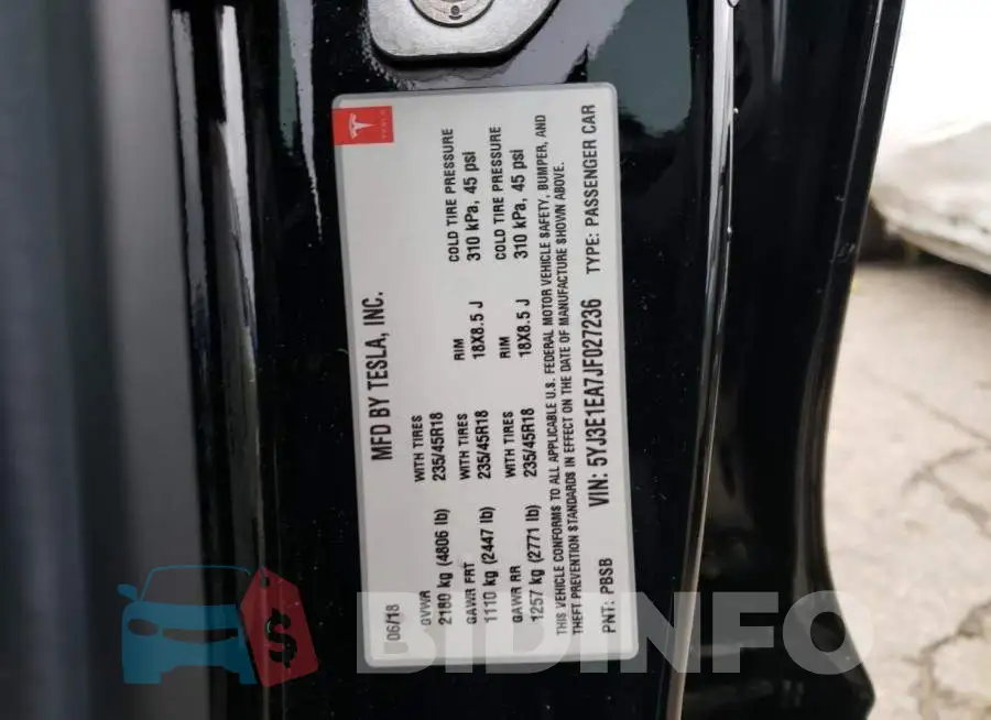 5YJ3E1EA7JF027236 Photo# 12