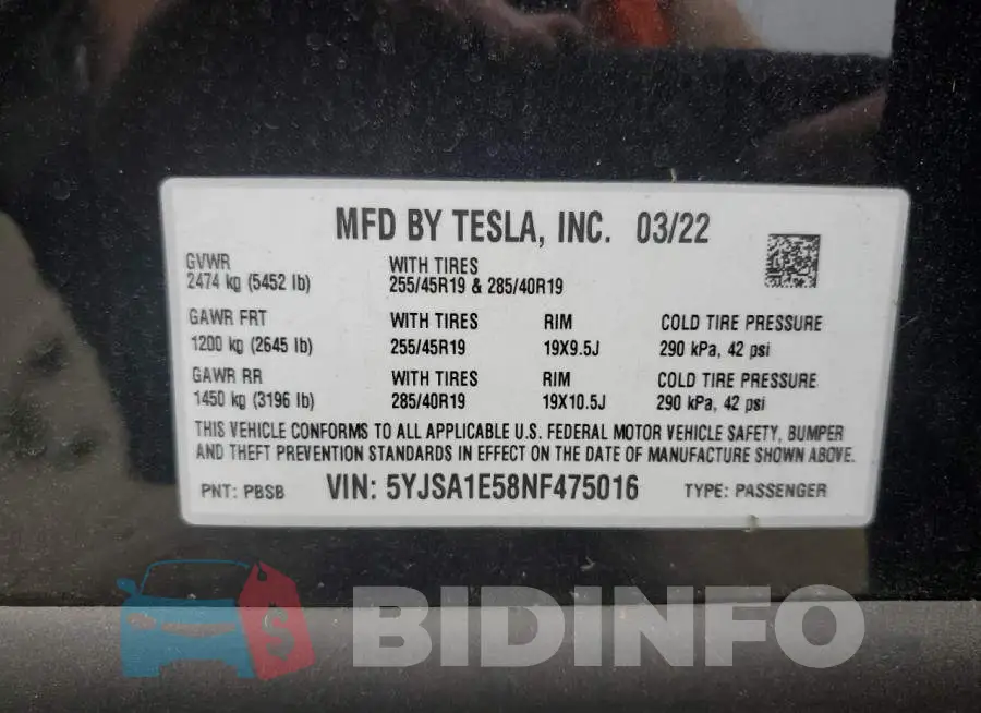 5YJSA1E58NF475016 Photo# 10