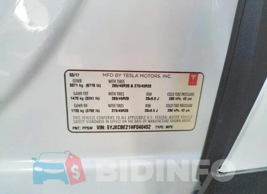 5YJXCBE21HF040452 Photo# 13