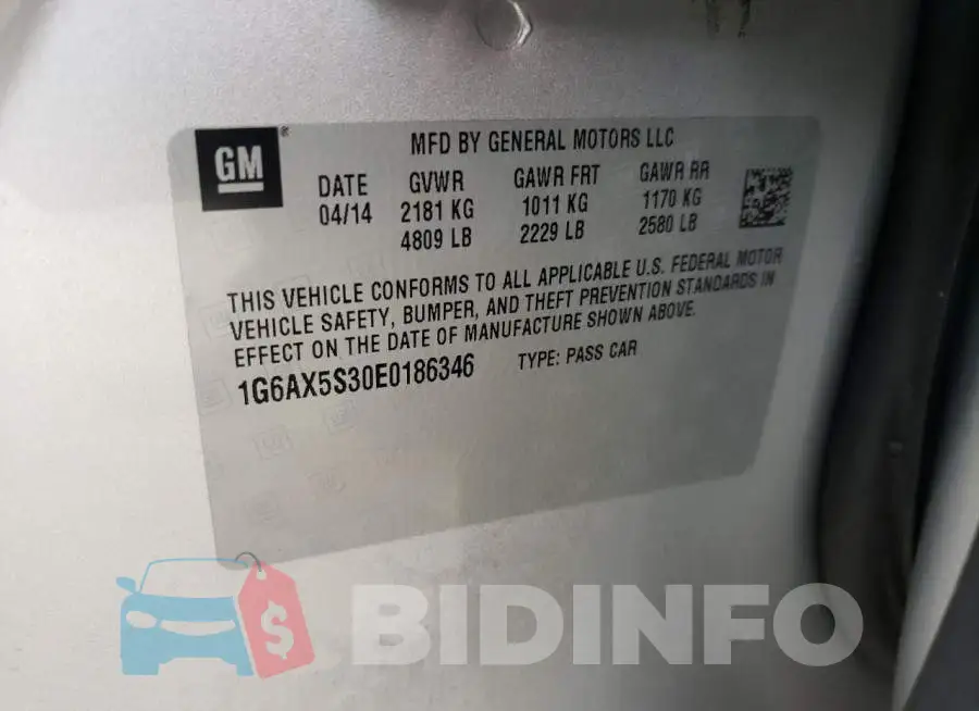 1G6AX5S30E0186346 Photo# 12