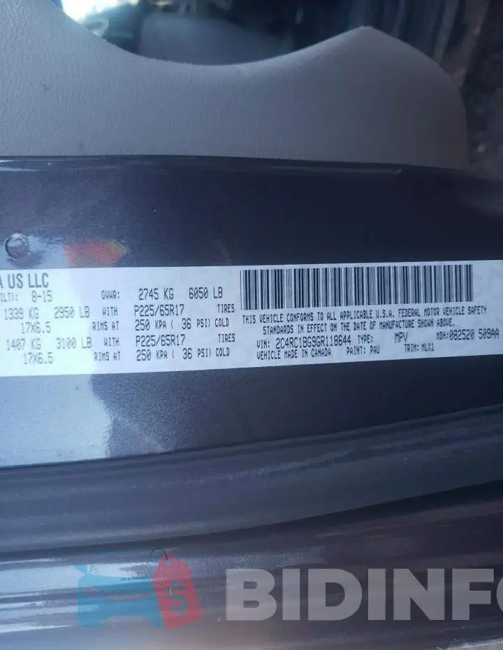 2C4RC1BG9GR118644 Photo# 13