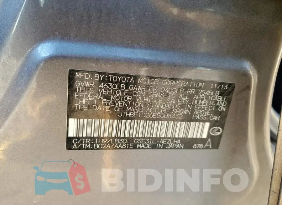 JTHBE1D26E5008432 Photo# 12
