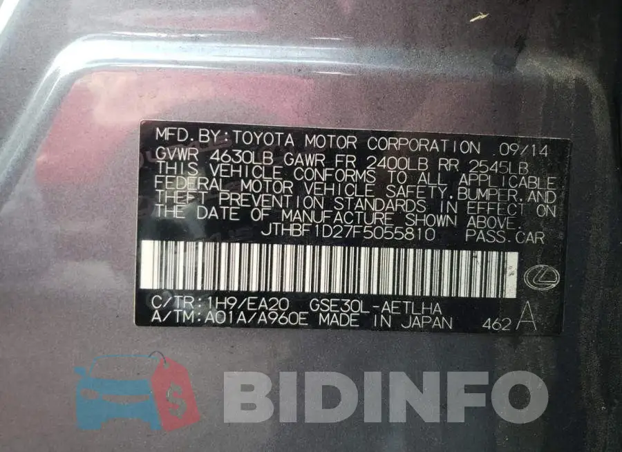 JTHBF1D27F5055810 Photo# 13