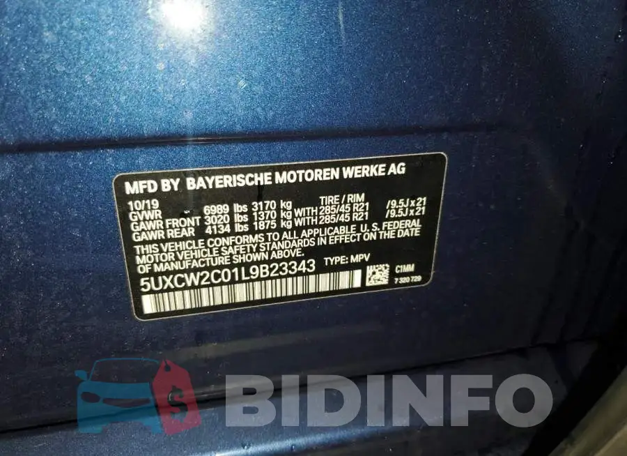 5UXCW2C01L9B23343 Photo# 13