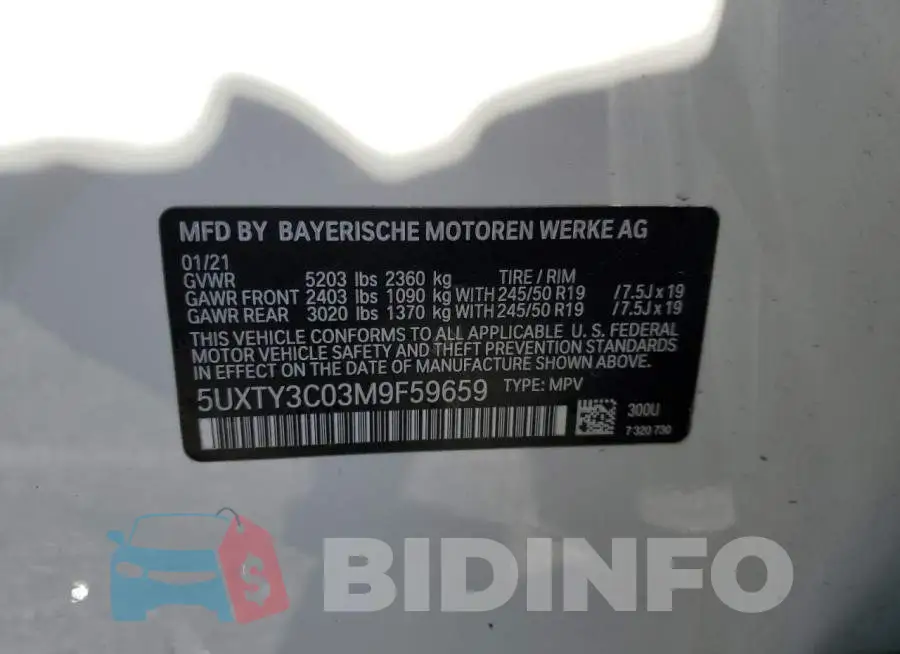 5UXTY3C03M9F59659 Photo# 13