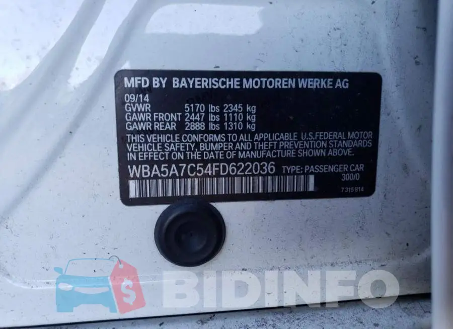 WBA5A7C54FD622036 Photo# 12
