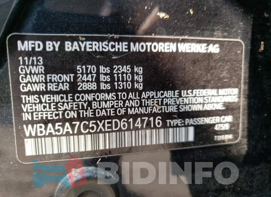 WBA5A7C5XED614716 Photo# 10