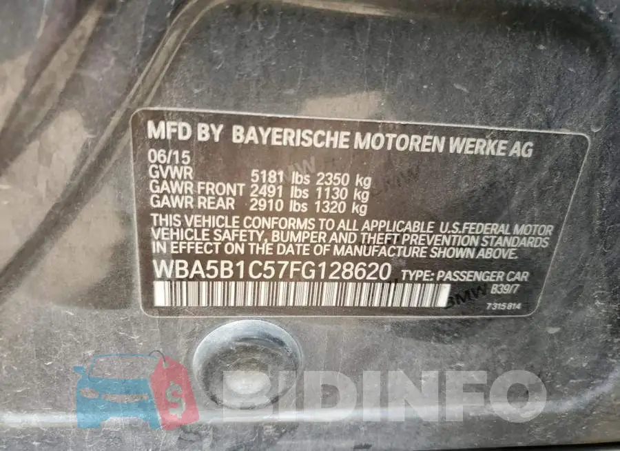 WBA5B1C57FG128620 Photo# 12