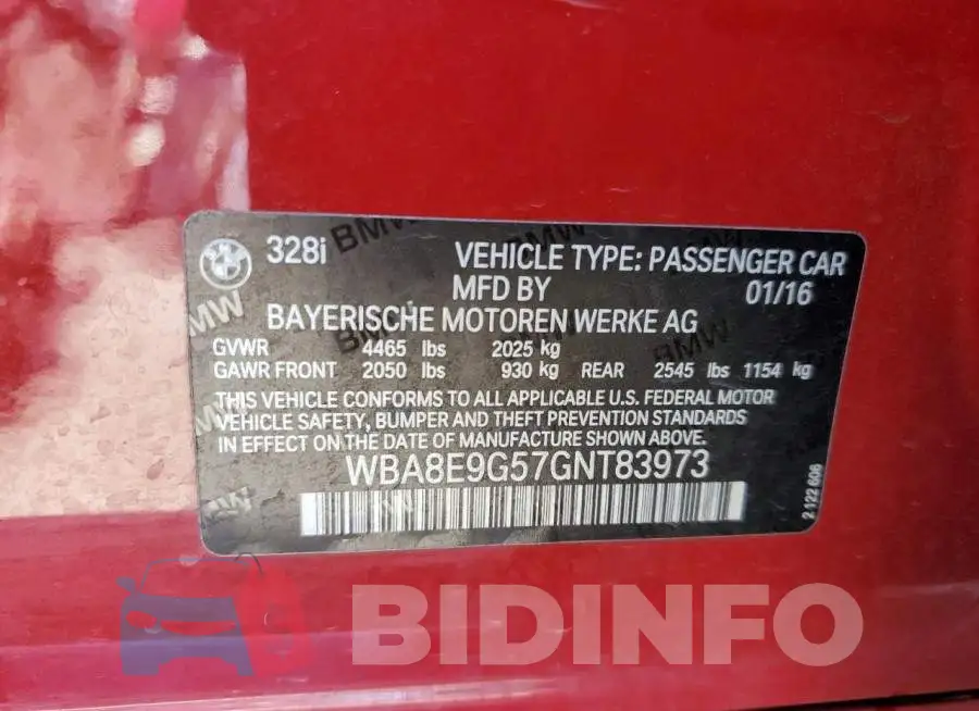 WBA8E9G57GNT83973 Photo# 10